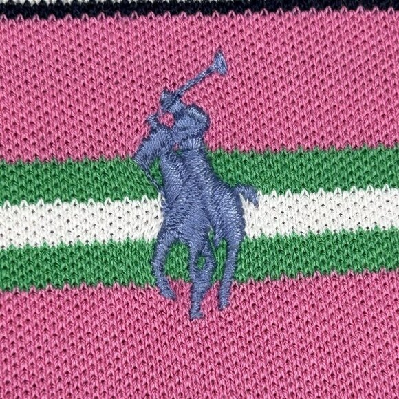Polo Golf Ralph Lauren Shirt Mens Extra Large Pink Green Stripe Golf Preppy XL - Picture 6 of 13